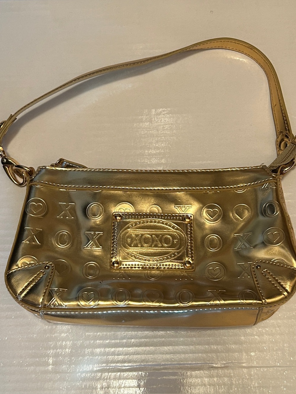 Cute XOXO Gold Color Purse with Strap
